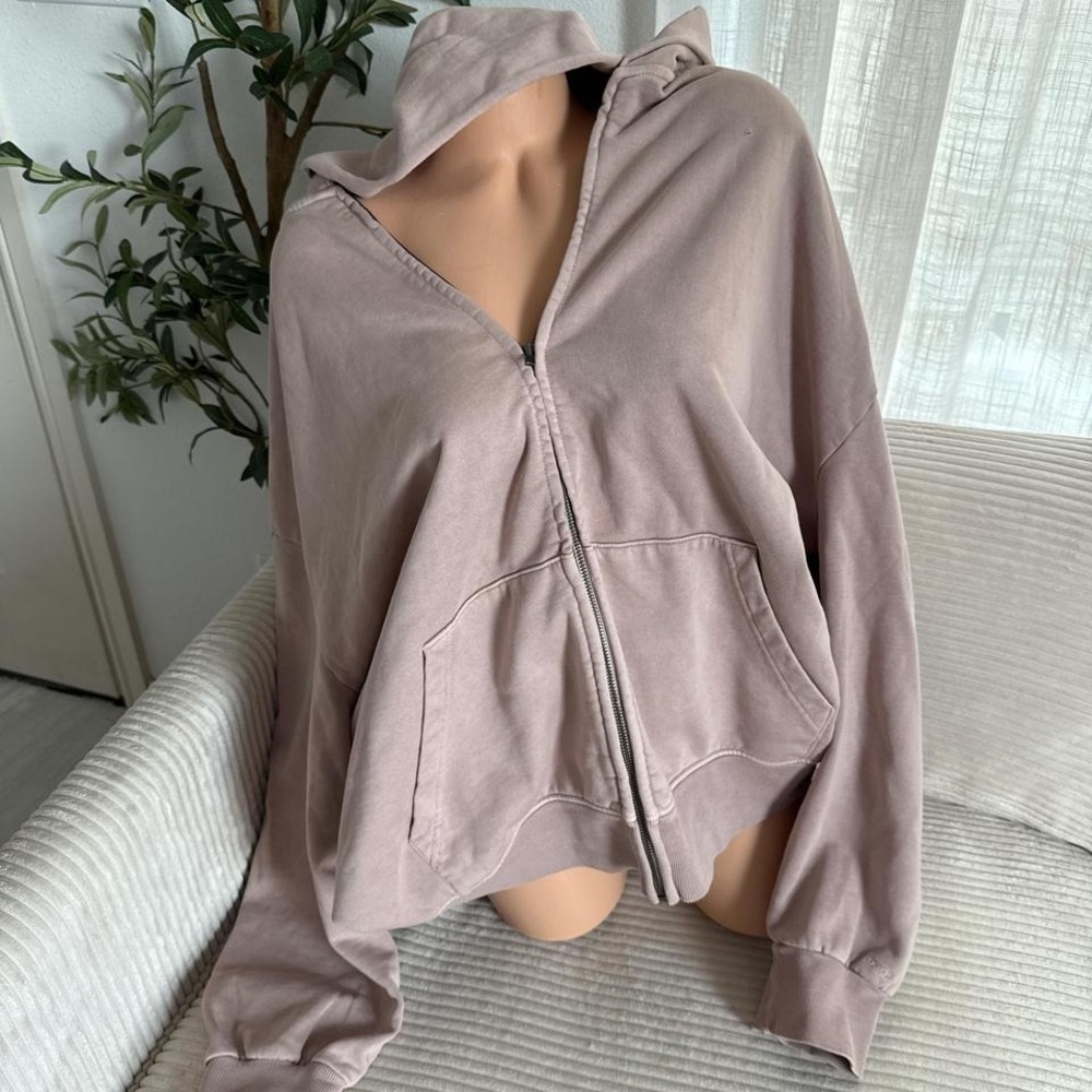 Skims relaxed French terry zip hoodie